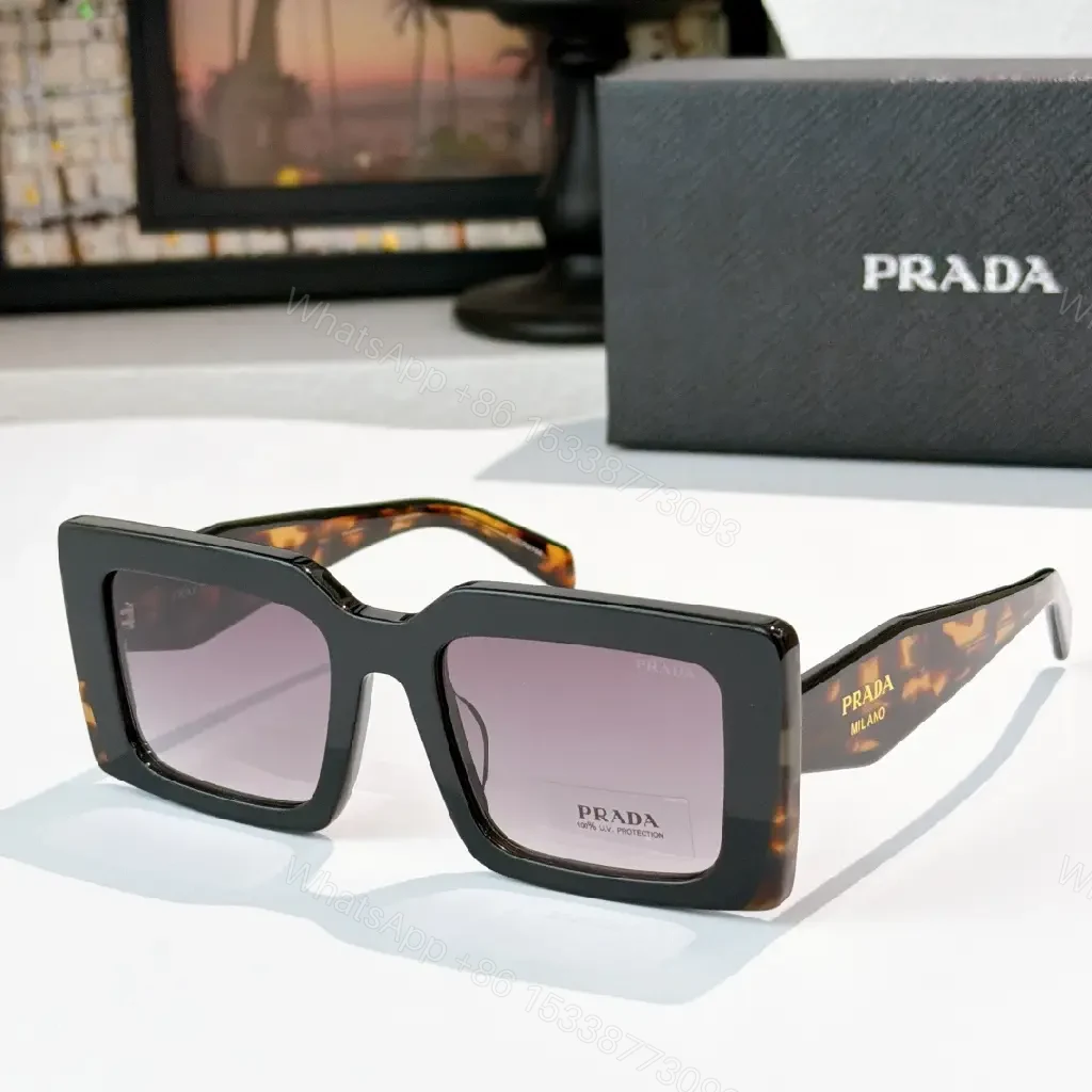 View 6 of Tortoise-Pattern Sunglasses: Large RECT Frame, Prada MILANO Style