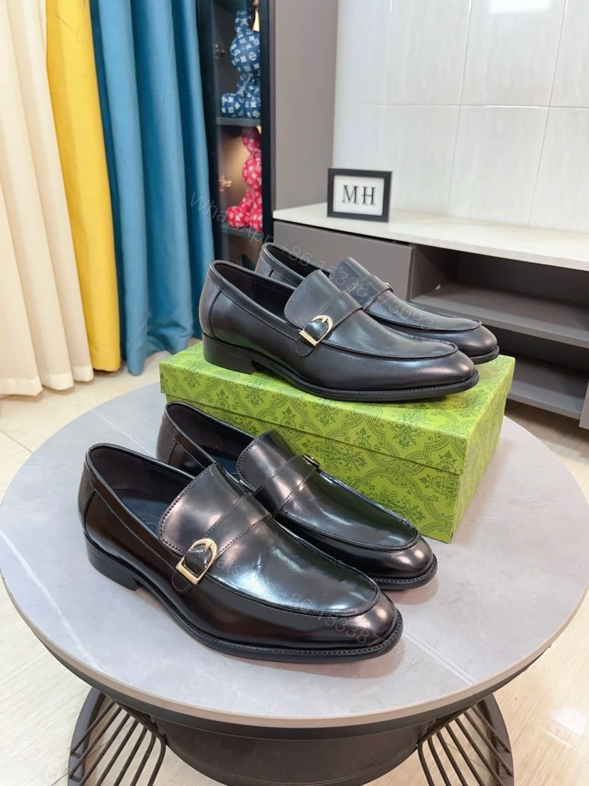 Gucci A貨男士素面樂福鞋 黑色光皮簡約款 紳士質感推薦 — view 1