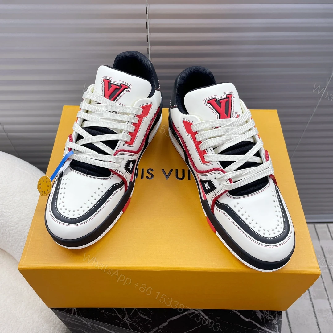 LV 一比一運動鞋 紅白黑拼接 經典街頭百搭款式 — view 1