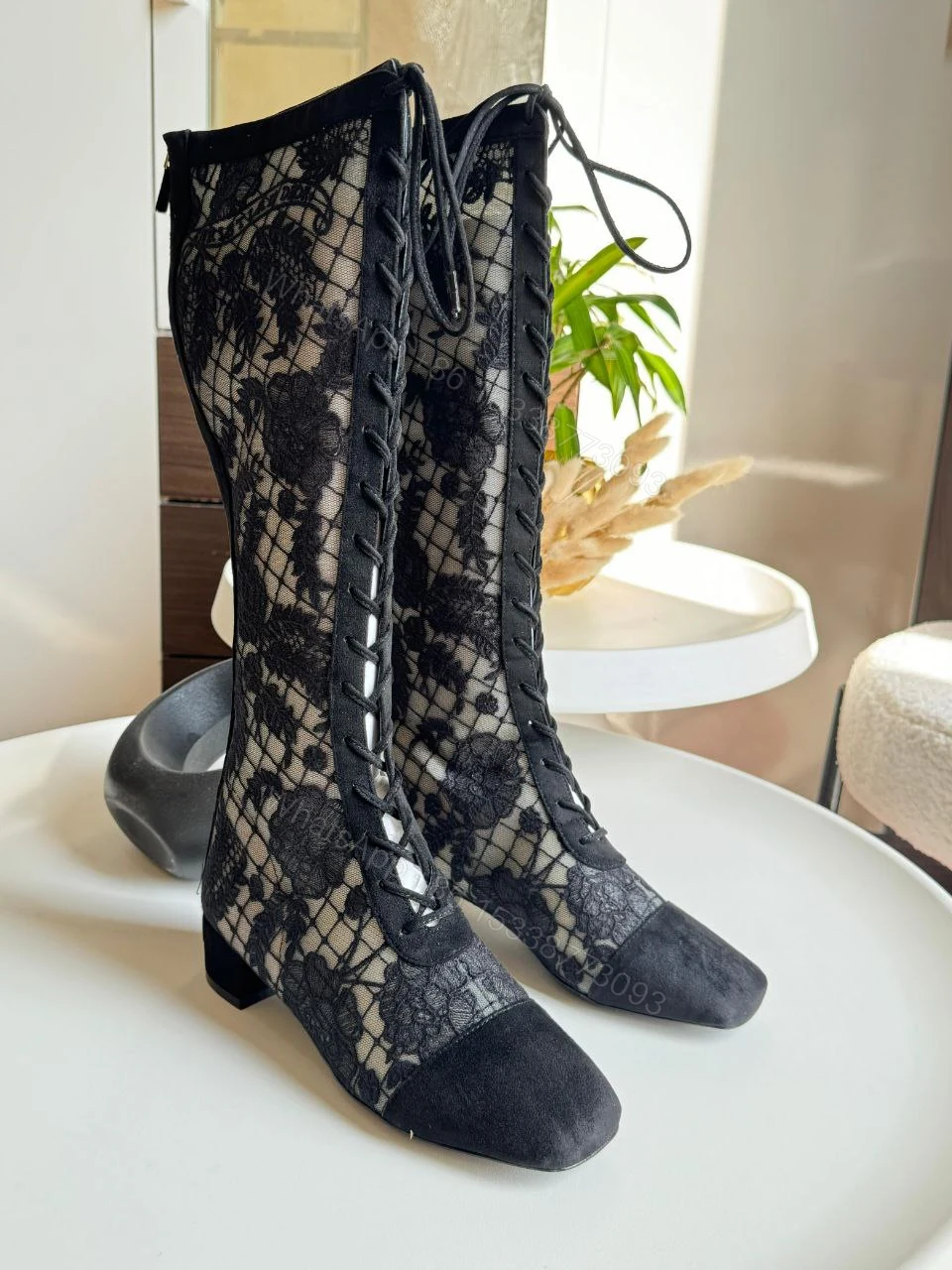 Dior Naughtily-d Ankle Boot and Suede Embroidered with Dior Roses Motif — view 1