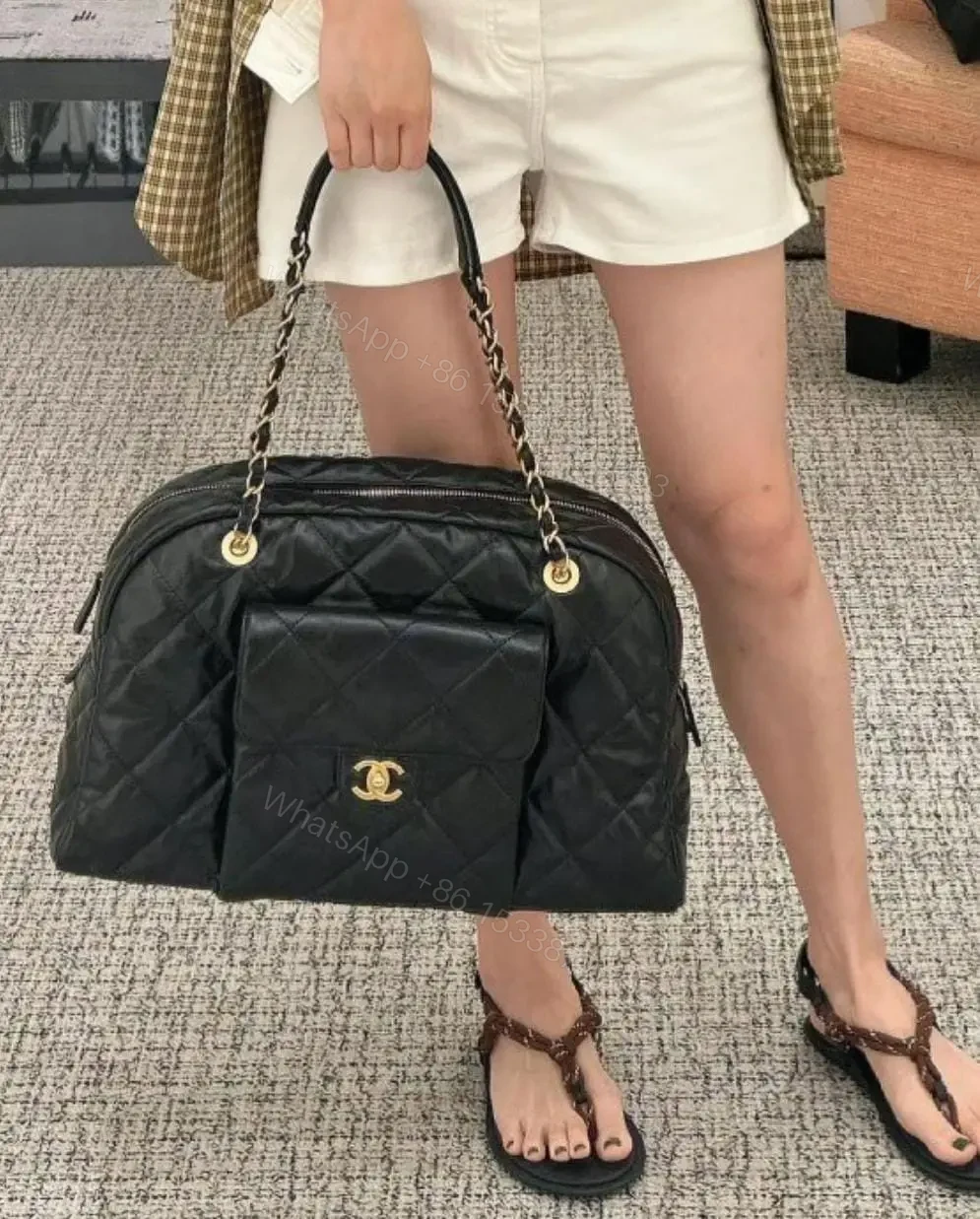 CHANEL Lambskin Chain Shoulder Bag — view 1