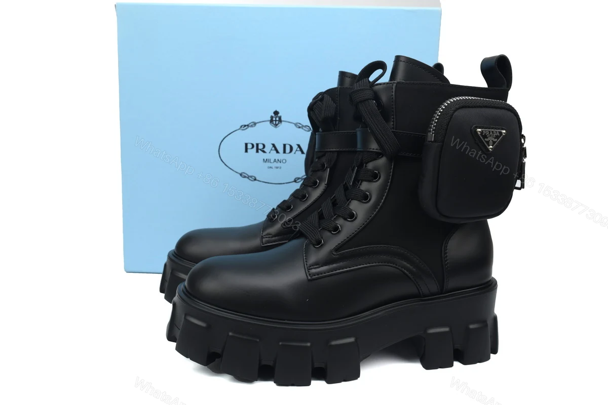 Prada Monolith thick soled Martin boots black — view 2