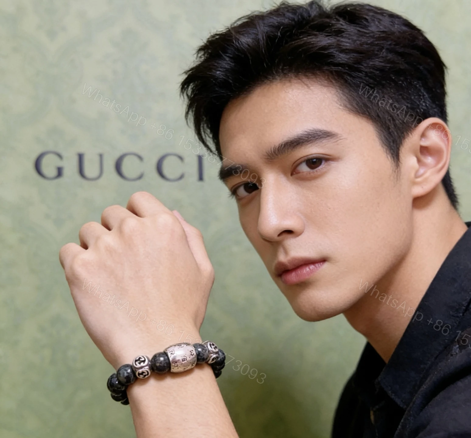 GUCCI高仿雙G經典圓牌天然石手鏈 高端質感潮流款 — view 1