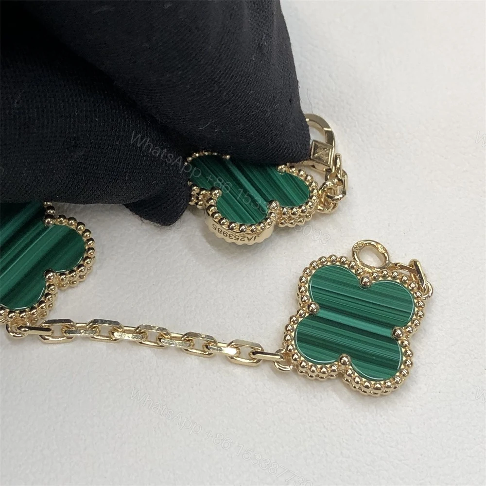 Van Cleef & Arpels Vintage Alhambra Bracelet 5 Motifs Malachite VCARL80900 — view 2