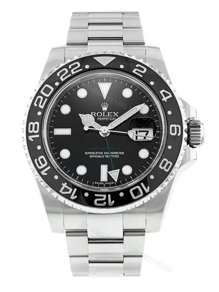 Replica Rolex GMT Master 2 Black Dial – Steel — view 1