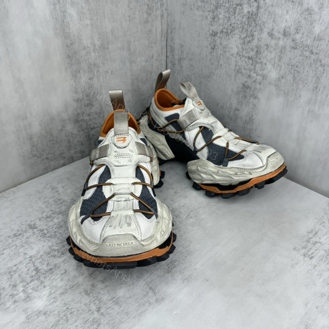 Balenciaga 高仿復刻老爹鞋 男款白灰拼橘潮流配色 運動風滿載 — view 1