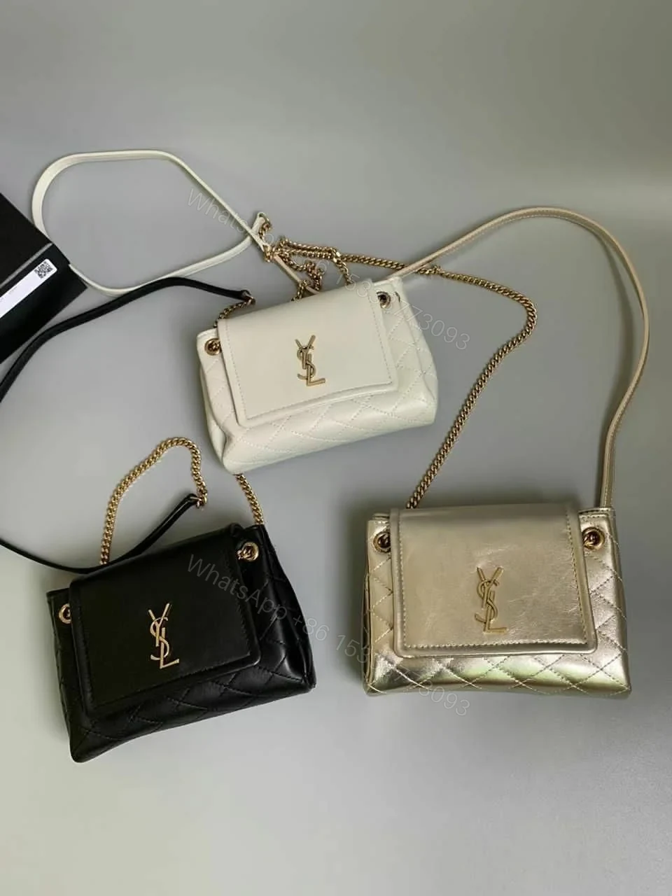 YSL diamond quilted crossbody bag — view 1