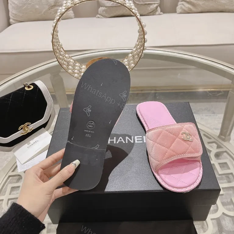 View 7 of Pink Quilted Slider Sandals - Luxe Resort Ready Slides