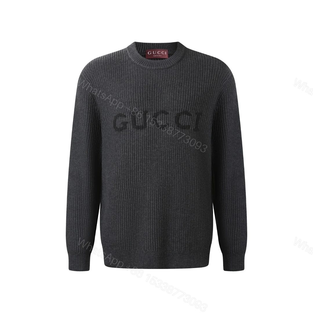Gucci A貨針織衫男士深灰色LOGO設計低調精品日常款 — view 1