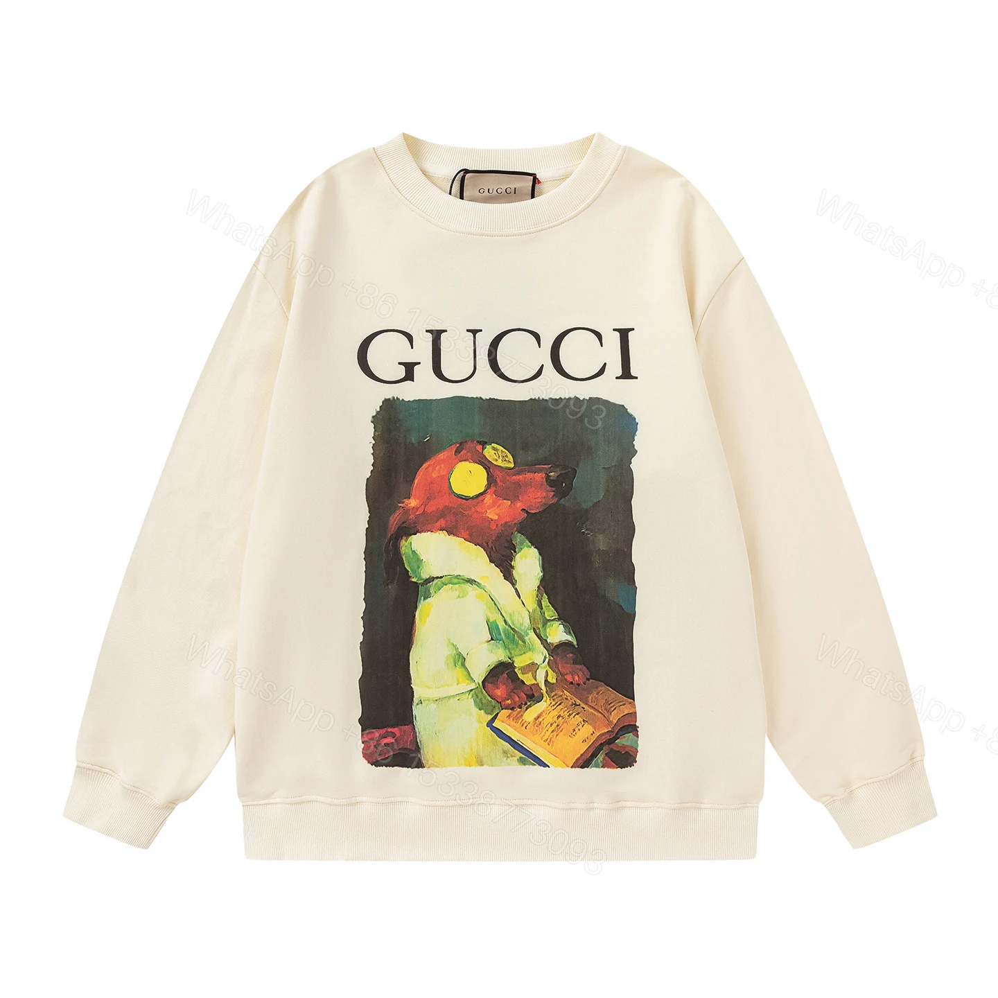 Gucci 原單插畫長袖 睡袍狗狗圖案設計 愜意質感風格 — view 1