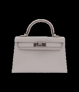 Hermès Kelly II Sellier Mini Gris Pale Epsom Leather Palladium Hardware — view 1