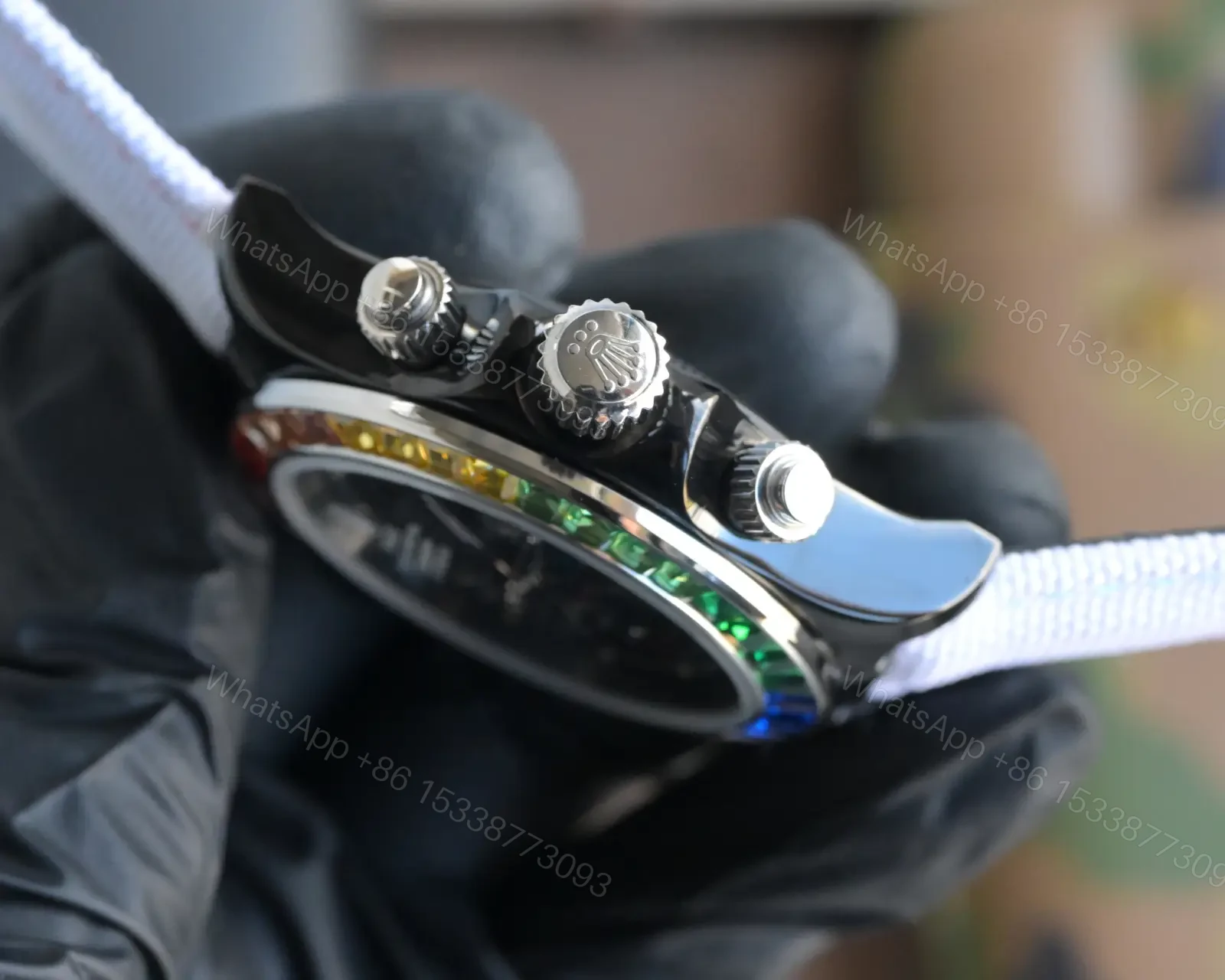 View 5 of Rolex Daytona Rainbow Skeleton Carbon Black Dial Blue Strap Edition 40mm RLX-DAY-RBW-SKL-CARB40-BLU