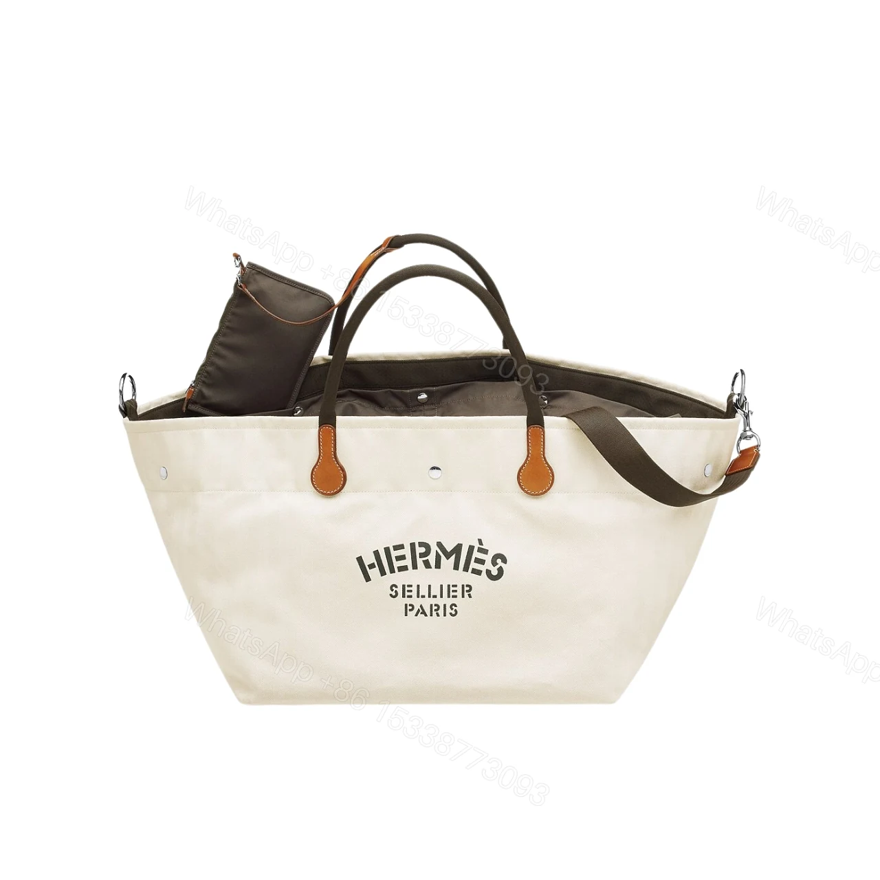 HERMES FOURRE TOUT DU CAVALIER BAG WHITE 42CM — view 1