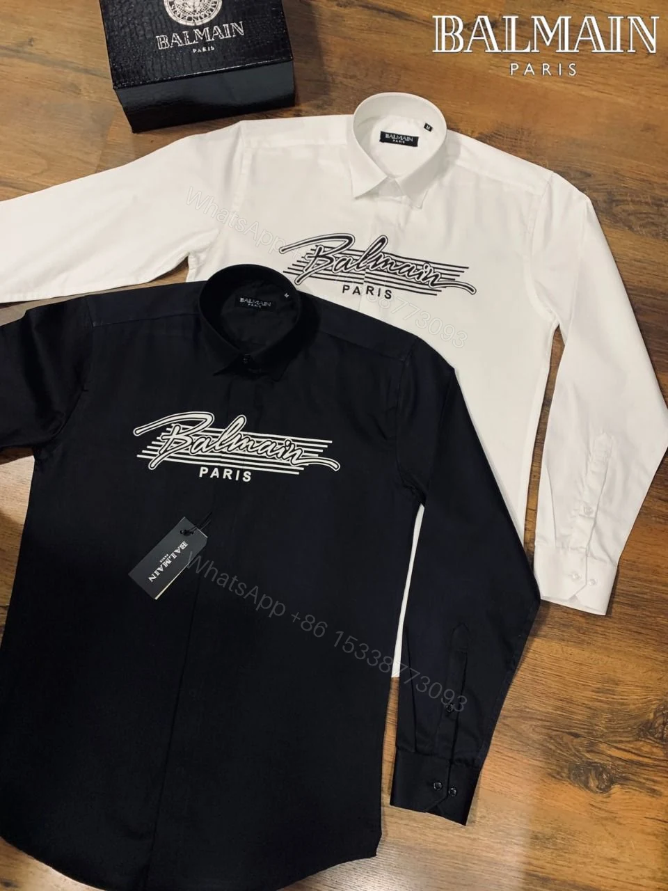 FIRST COPY BALMAIN PREMIUM STORE ARTICAL HIGH QUALITY COTTON LYCRA SHIRTS — view 1