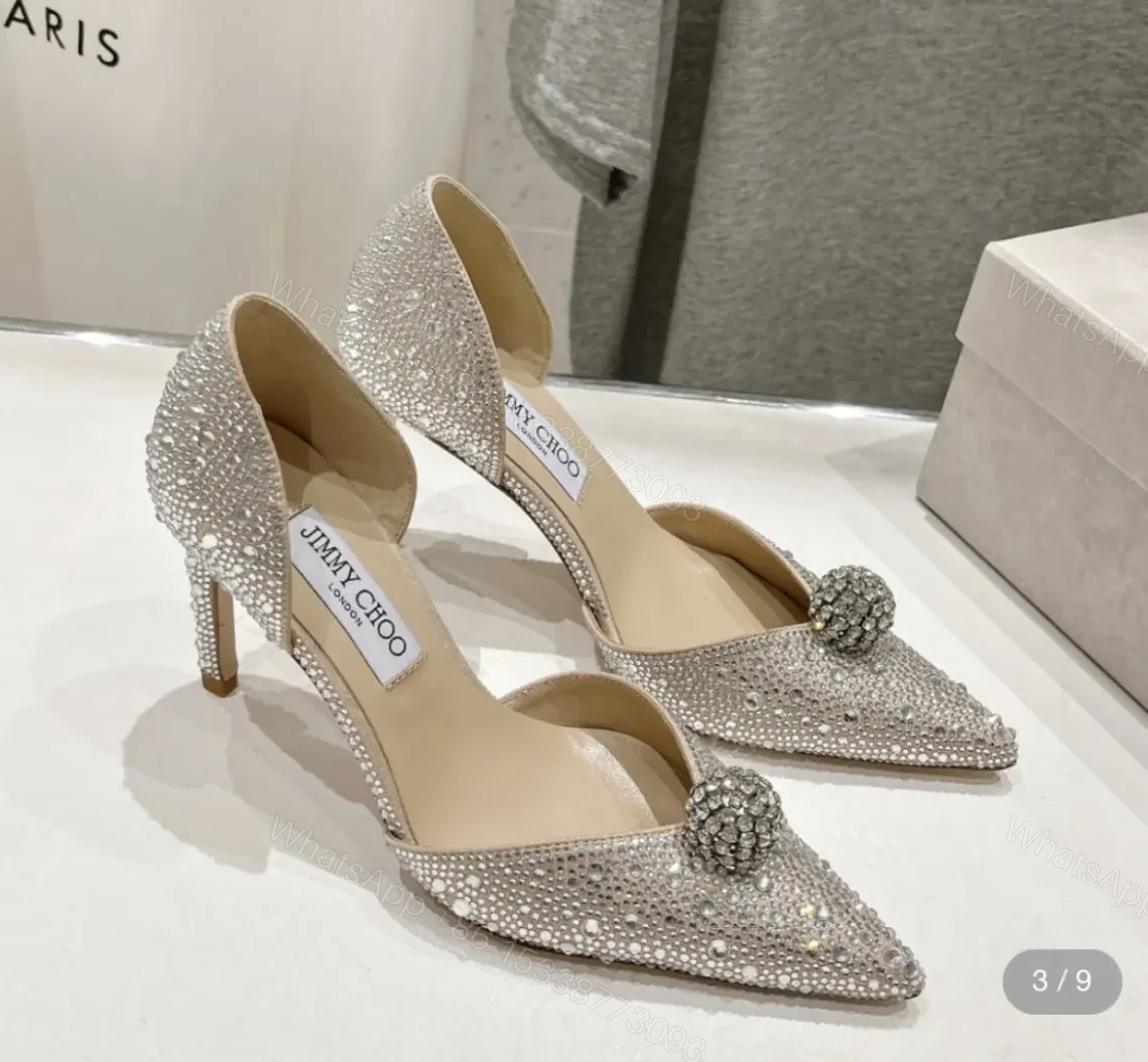 Jimmy Choo silver suede D’Orsay pumps — view 1
