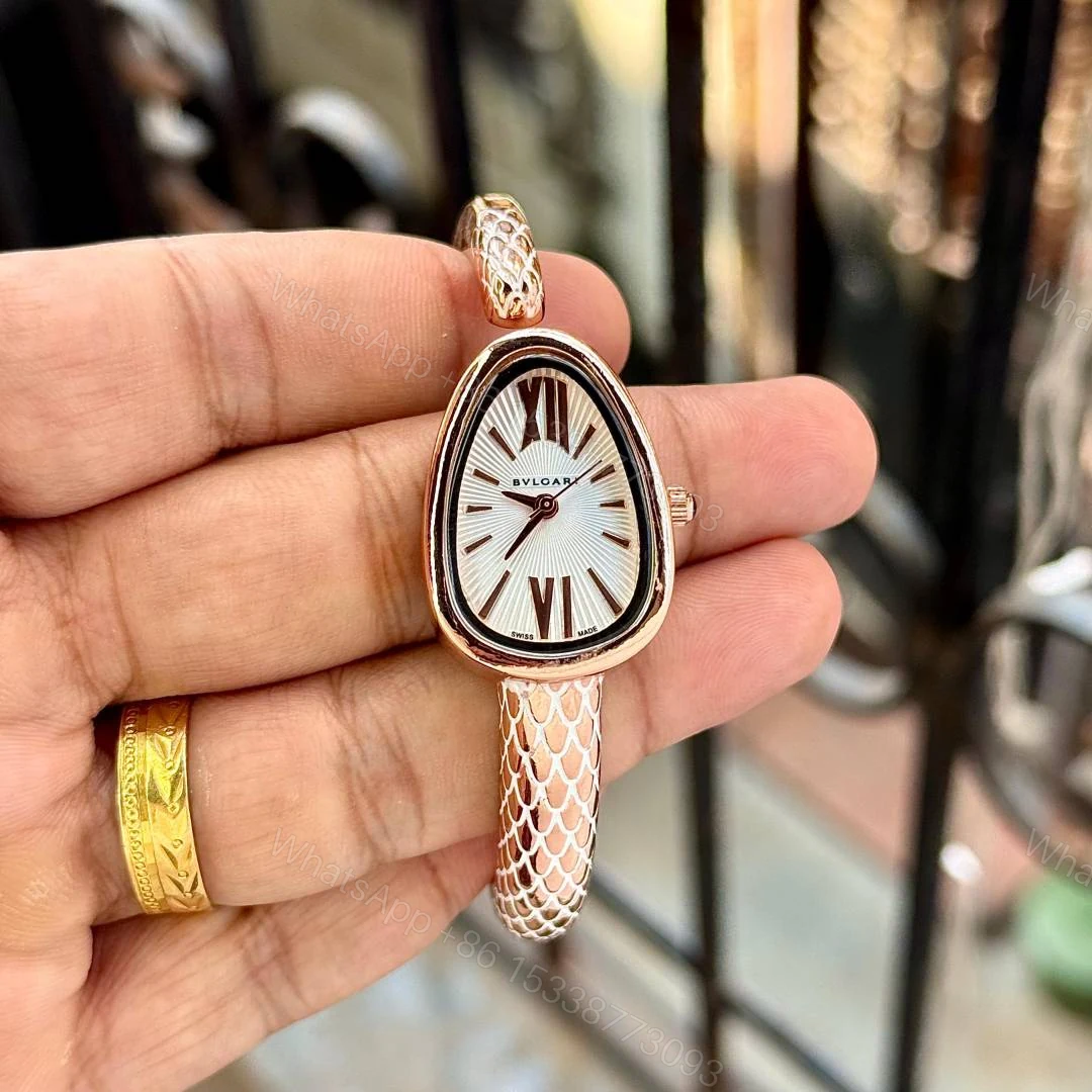 First Copy Bvlgari Serpenti Rose Gold White Dial Watch For Women — view 1
