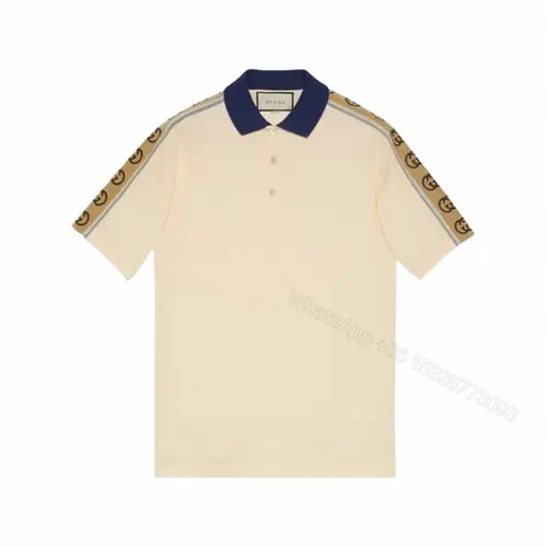 Gucci Polo with Interlocking G stripe t shirt — view 1