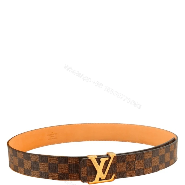 LOUIS VUITTON INITIALS 40MM REVERSIBLE BROWN BELT GOLD BUCKLE — view 1