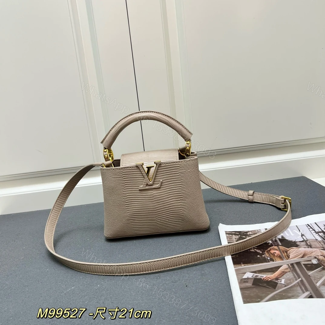 LV 原單 M99527 米杏色鱷魚紋小號手提包 21cm百搭肩背款 — view 1
