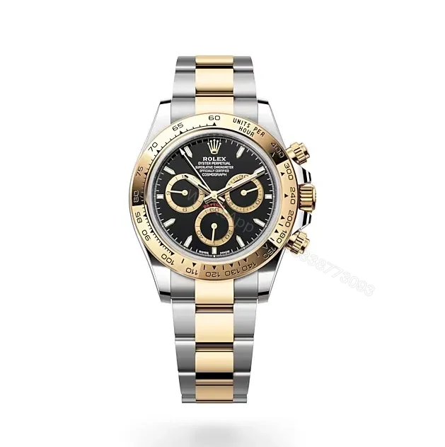 Rolex Daytona Steel And Gold Black Dial Watches — view 1