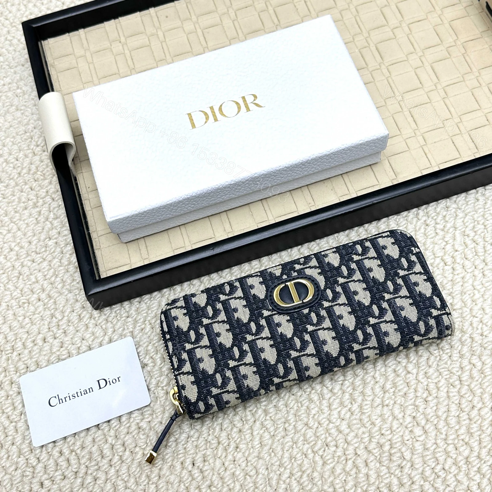 Dior 一比一女士長夾 經典藍老花設計 CD標誌優雅風格 — view 1