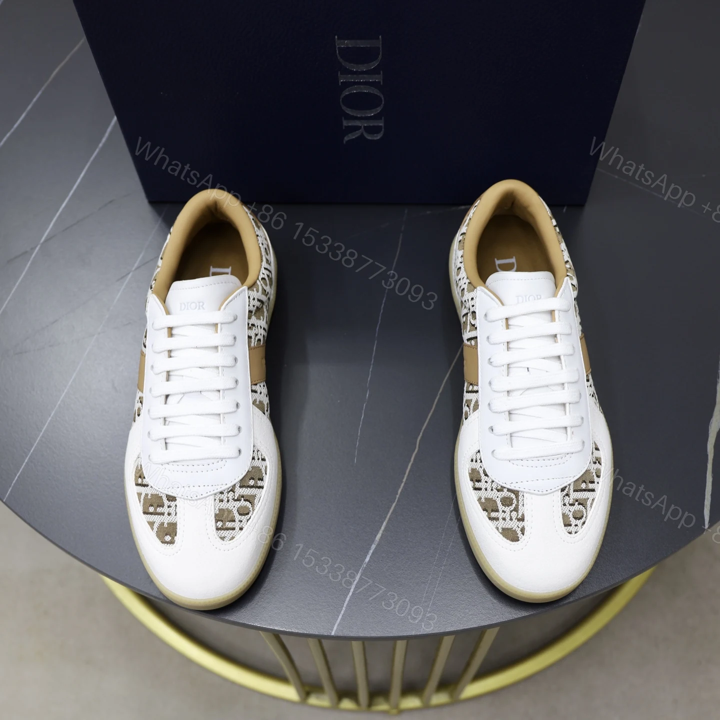 Dior A貨男士老花拼皮運動鞋 復古混搭風格鞋款 潮人百搭款 — view 1