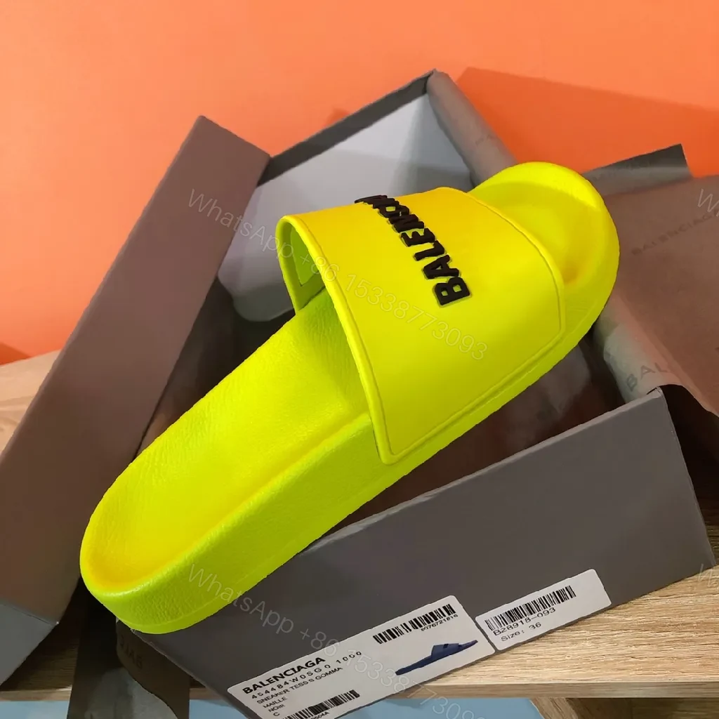 View 6 of Neon Yellow Slip-On Sandals: Bold Comfort & Style