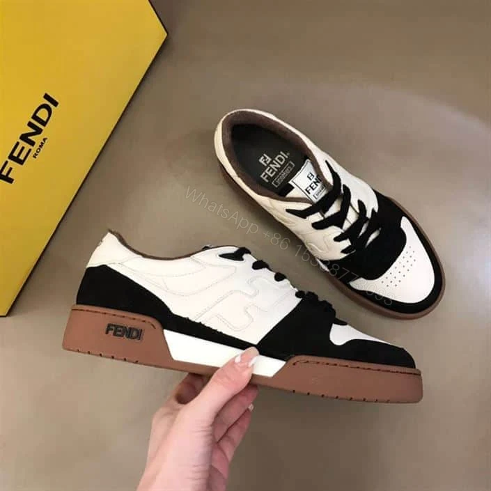 View 6 of Fendi Match Low-Top Sneakers In Black Suede – FD30