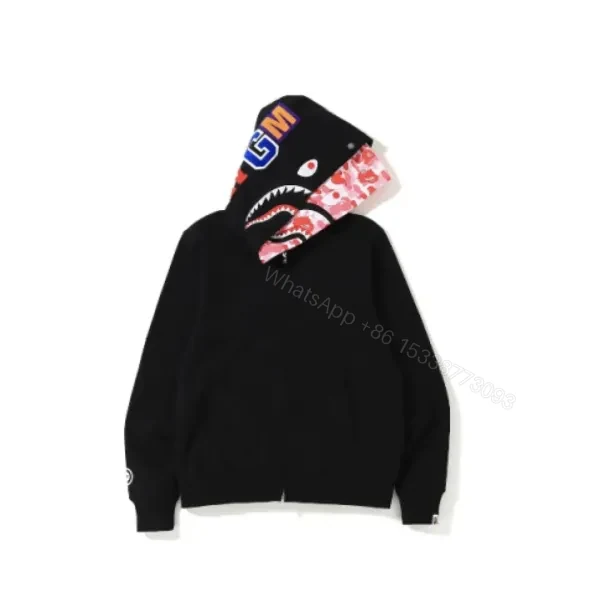 Bape ABC Camo Shark Zip Hoodie Black — view 2