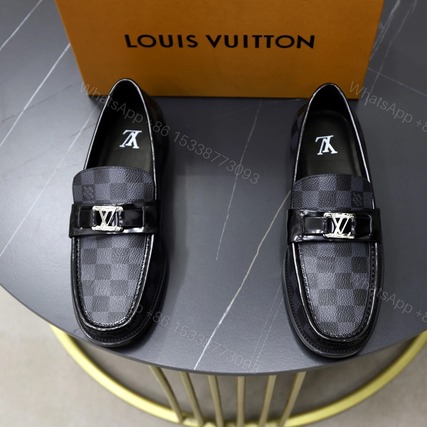 Louis Vuitton 高仿深灰老花運動鞋 厚底拼接百搭休閒款 — view 1