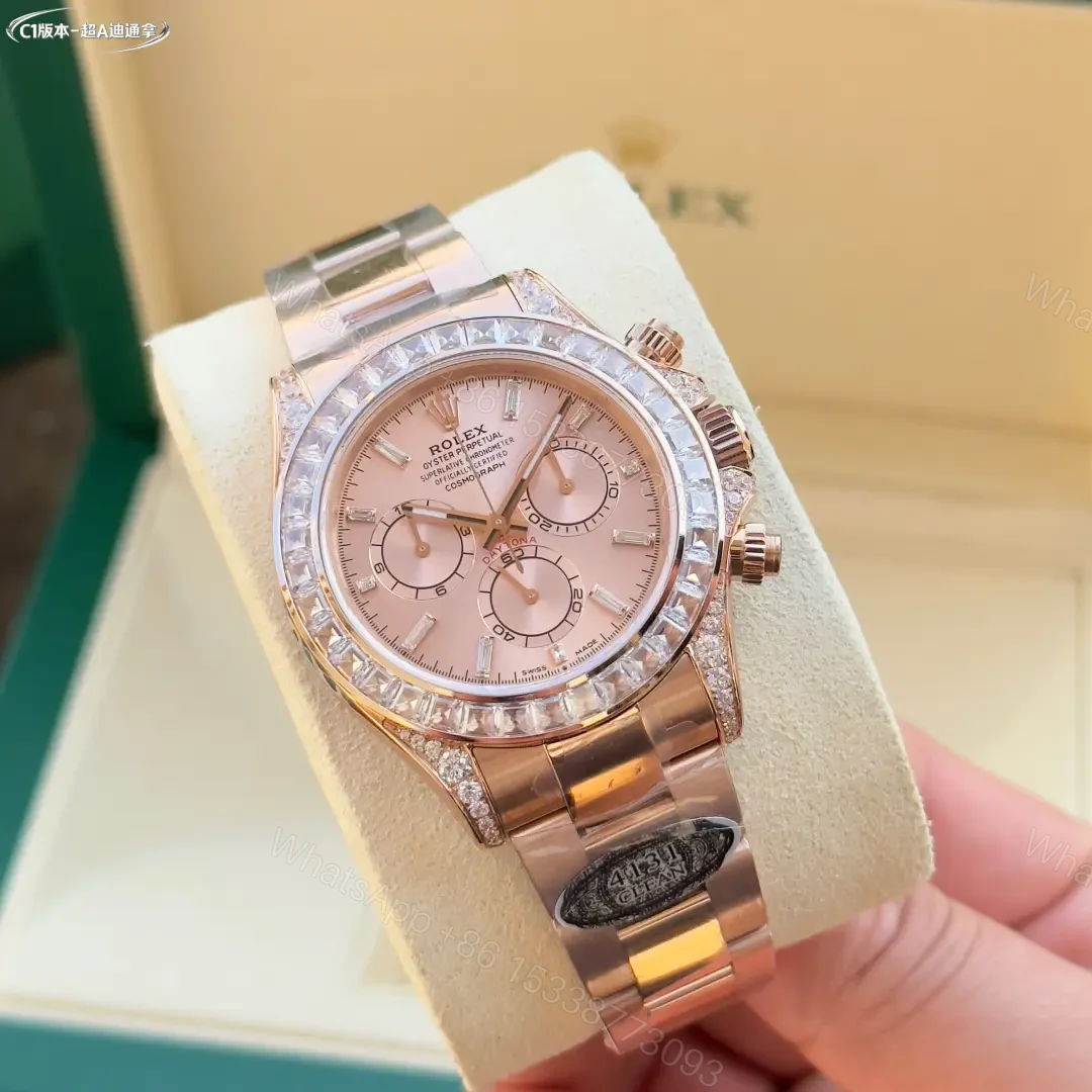 Premium Rolex Daytona Dandong 4131 replica 40MM Oyster Bracelet Edition RG-DAYTONA-DANDONG-4131-PINK-OYSTER-40 — view 1
