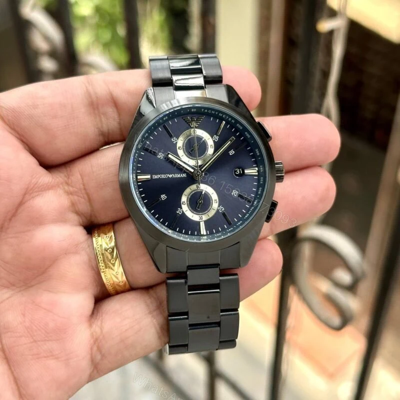 Emporio Armani AR11481 Navy Blue 43mm Quartz Chronograph — view 1
