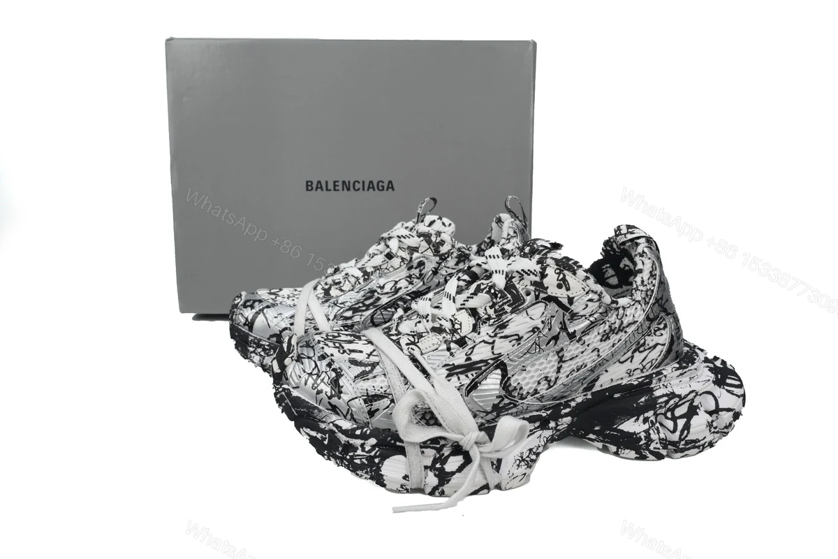 Balenciaga 3XL Luminous White Graffiti 734731 W3XDC 0135 — view 2