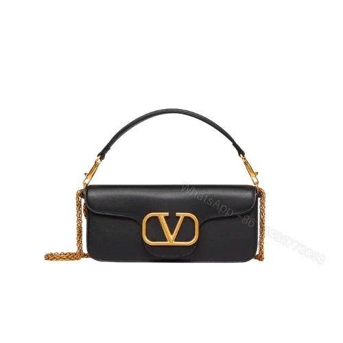 VALENTINO LO? CALFSKIN SHOULDER BAG IN BLACK 1W2B0K30ZXL0NO — view 1