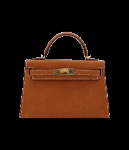 Hermès Mini Kelly II Sellier Toffee Porc Leather Gold Hardware — view 1