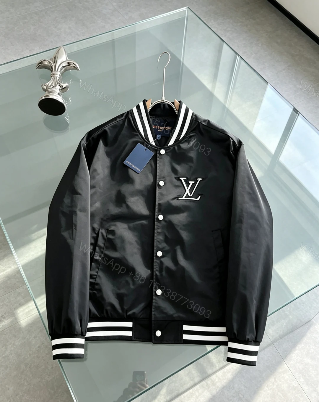 LV A貨棒球外套 男士夾克 黑色學院風休閒外套 — view 1