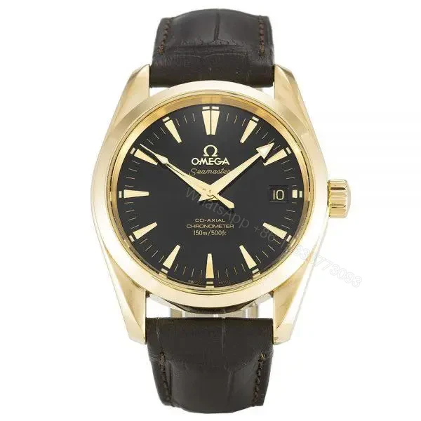 Replica Omega Seamaster Aqua Terra Gold Leather — view 1