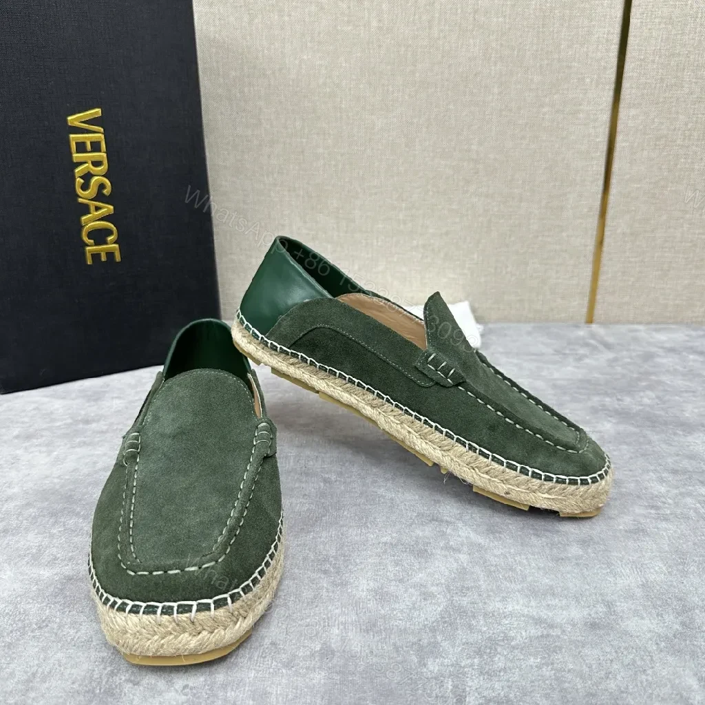 View 7 of Green Suede Espadrille Loafers: Cushioned Daily Comfort
