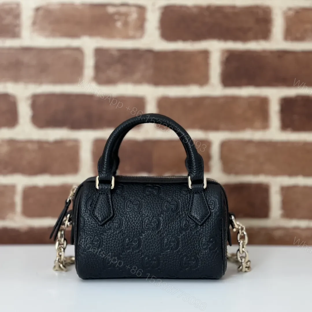 GUCCI GG Emblem medium boston bag in Black Leather — view 1