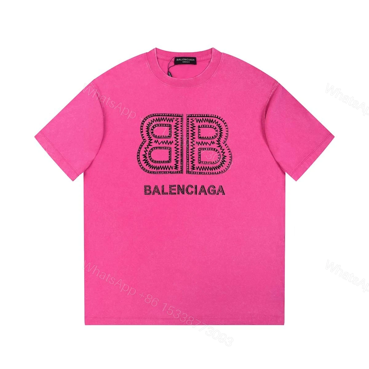 Balenciaga 高仿 男款 BB字母刺繡短袖T恤 潮流百搭設計款 — view 1