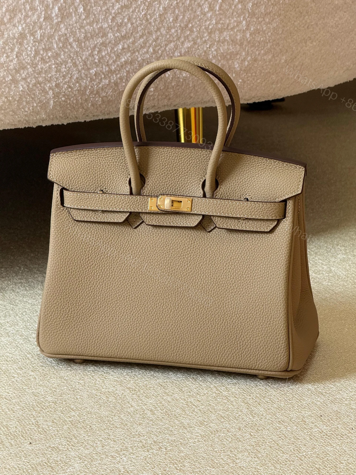 Hermès Birkin 25 Jaune Poussin Togo Palladium Hardware — view 1