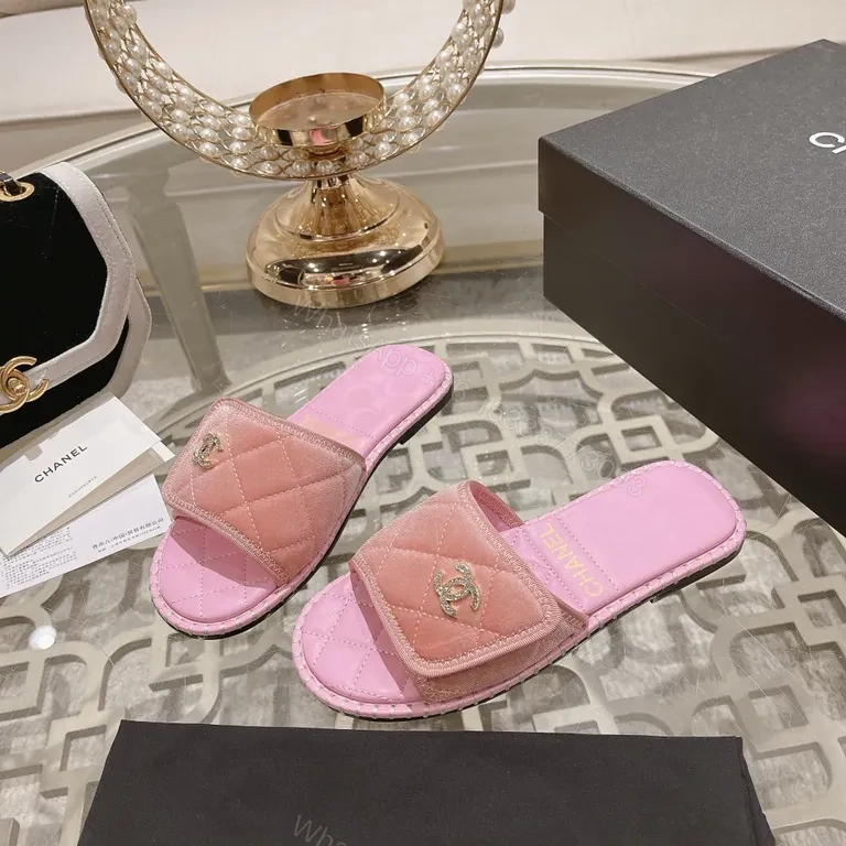 View 9 of Pink Quilted Slider Sandals - Luxe Resort Ready Slides