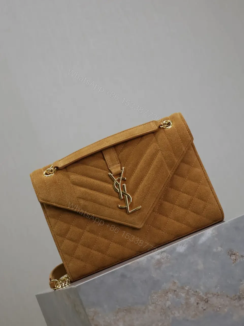 View 6 of Quilted Crossbody Bag with Gold Monogram, Chic & Practical
