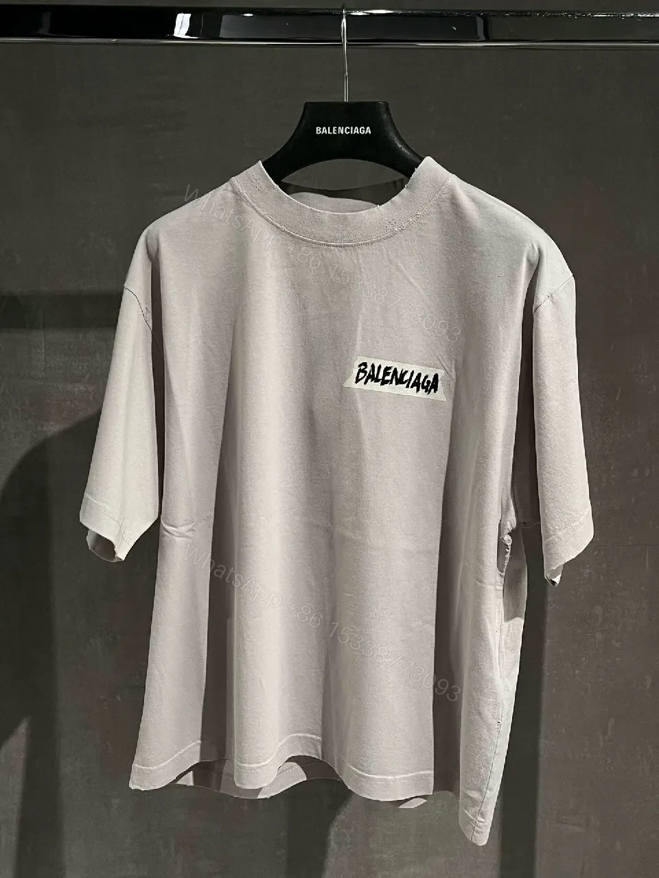 Relaxed Fit Tee with Signature Patch - Cotton Blend Top — view 1