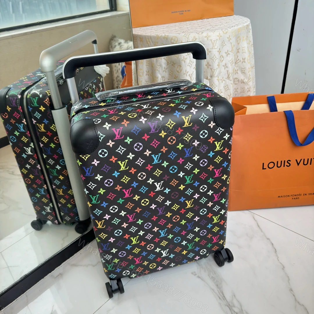 LV 高仿黑底彩色Monogram行李箱 靜音萬向輪登機箱 — view 1