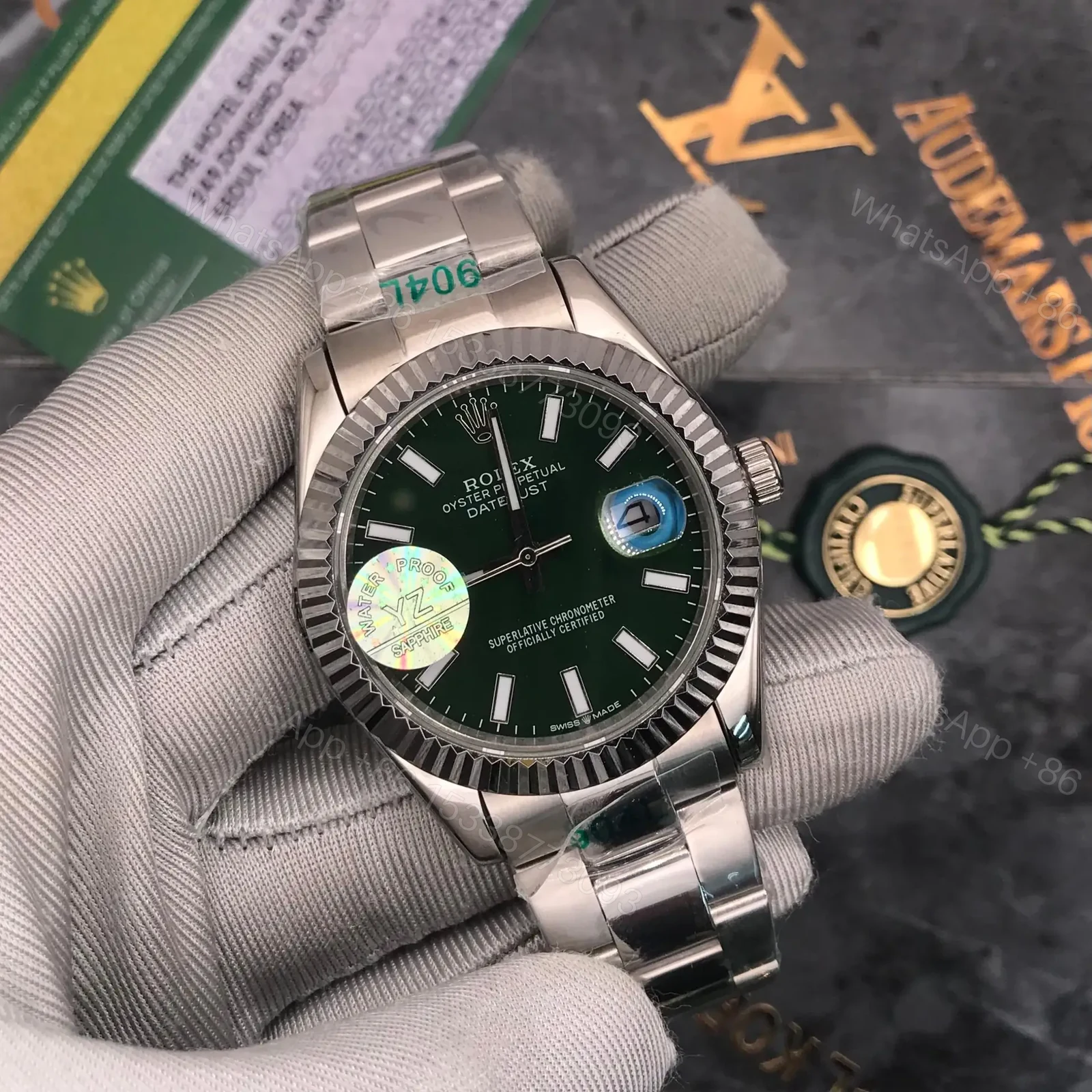 Rolex Datejust 36 Green Palm | Master Copy Watches — view 1