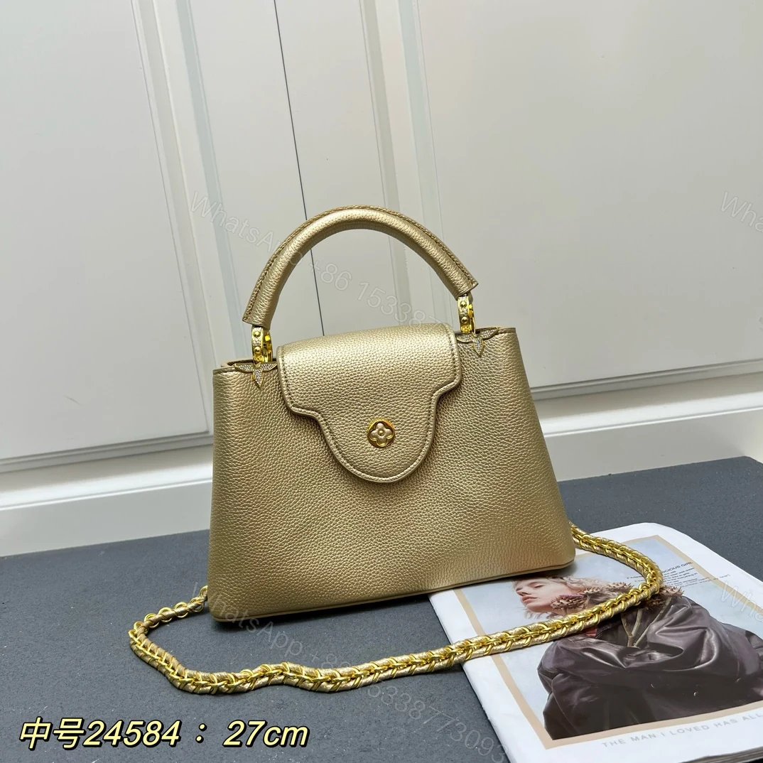 LV 精品仿製 24584 中號金色鏈條手提包 27cm高級質感女款 — view 1