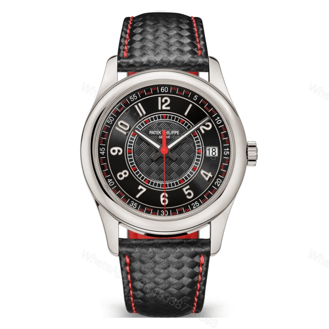 Patek Philippe Calatrava 6007G Black and Red Dial Replica — view 1