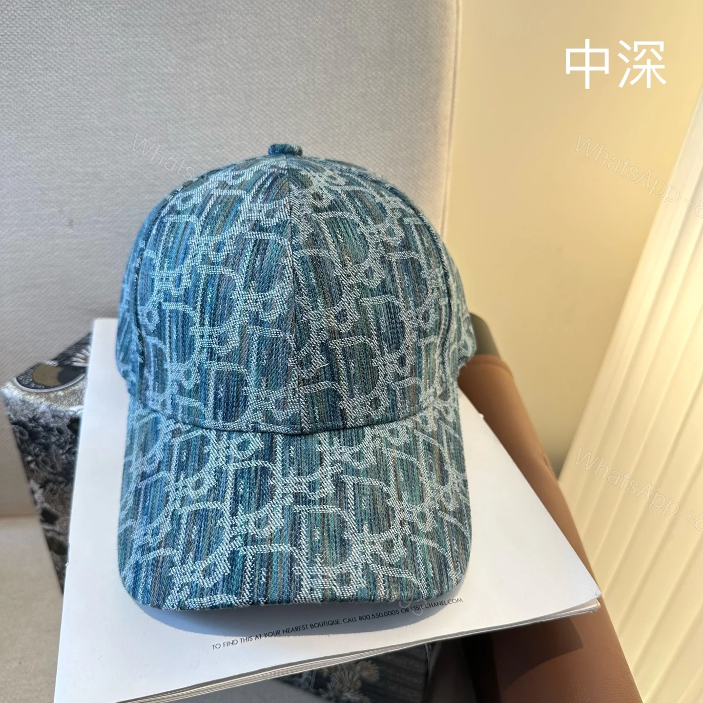 Dior高仿老花提花棒球帽 滿版Oblique鴨舌帽中深色款 — view 1