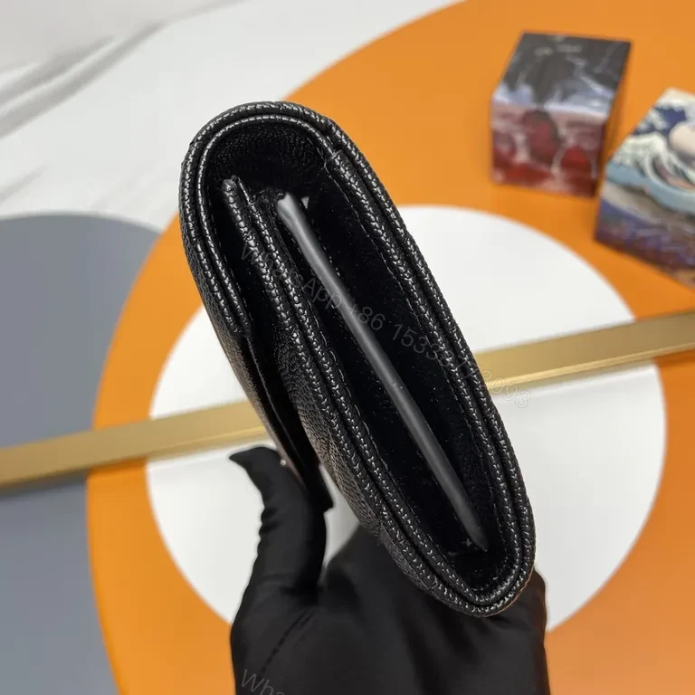 View 8 of Chic Black Quilted Wallet Clutch, Luxury, Cardholder, Zipperless Flap